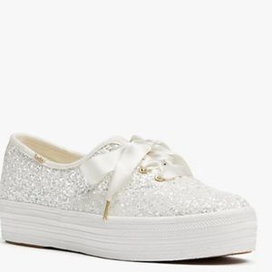 NEW keds x kate spade new york triple glitter sneakers